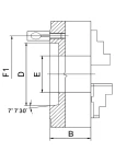 Centrerpatron 3-backad PO-3/D4 ø160 mm stål DIN 55029