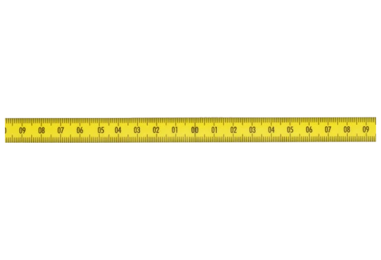Selvklæbn. båndmål stål 250cm×13mm centergrd. gul