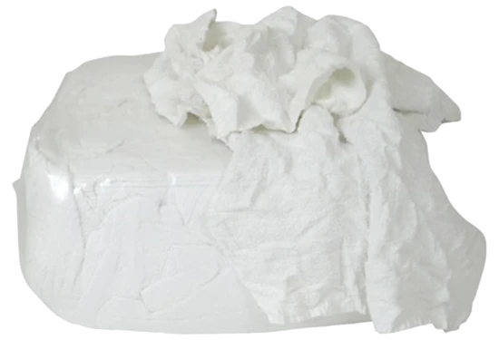 Hvide klude, frotte,  10 kg pr. sæk - prisen pr. kg (10 stk. = 1 sæk)