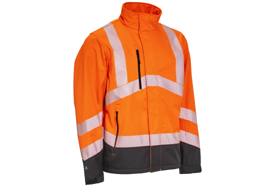 Hi-vis softshelljakke 116505R orange/sort Str. M
