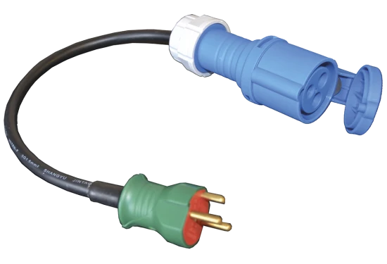 Stikadapter 50 cm CEE hun/rund han 230V