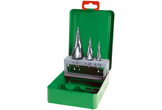 DJ TOOLS stegborrset HSS-M2 4-30 mm, stållåda 3 st