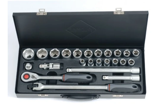 BATO Hylsnyckelsatser 1/2" 6kt. 3/8-1-1/4" kort. TUM 24 delar.
