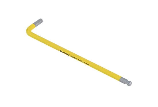 BATO Stiftnøgle farvet lysegul lang med kugle 6 x 180mm.